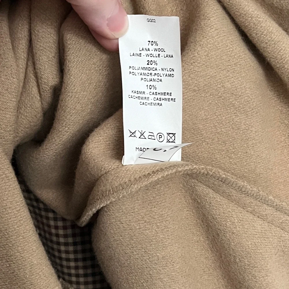NWT Polo Ralph Lauren Tan Gabardine Cotton, Wool-Lined Raincoat Coat, Size 42R